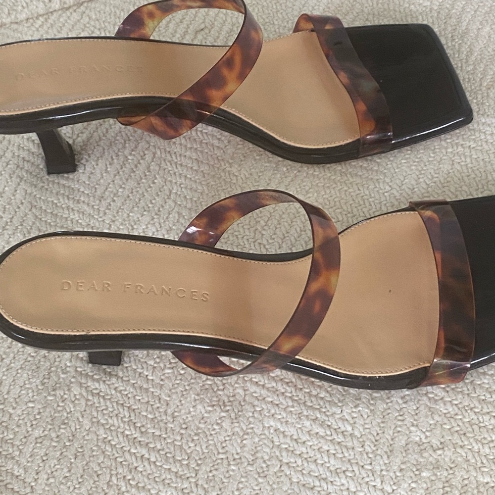 Dear Frances Brown and Black Tortoise shell kitten Heels Sleek Design
